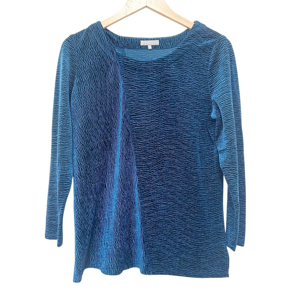 Habitat Blue Textured Velour Shirt Sz S